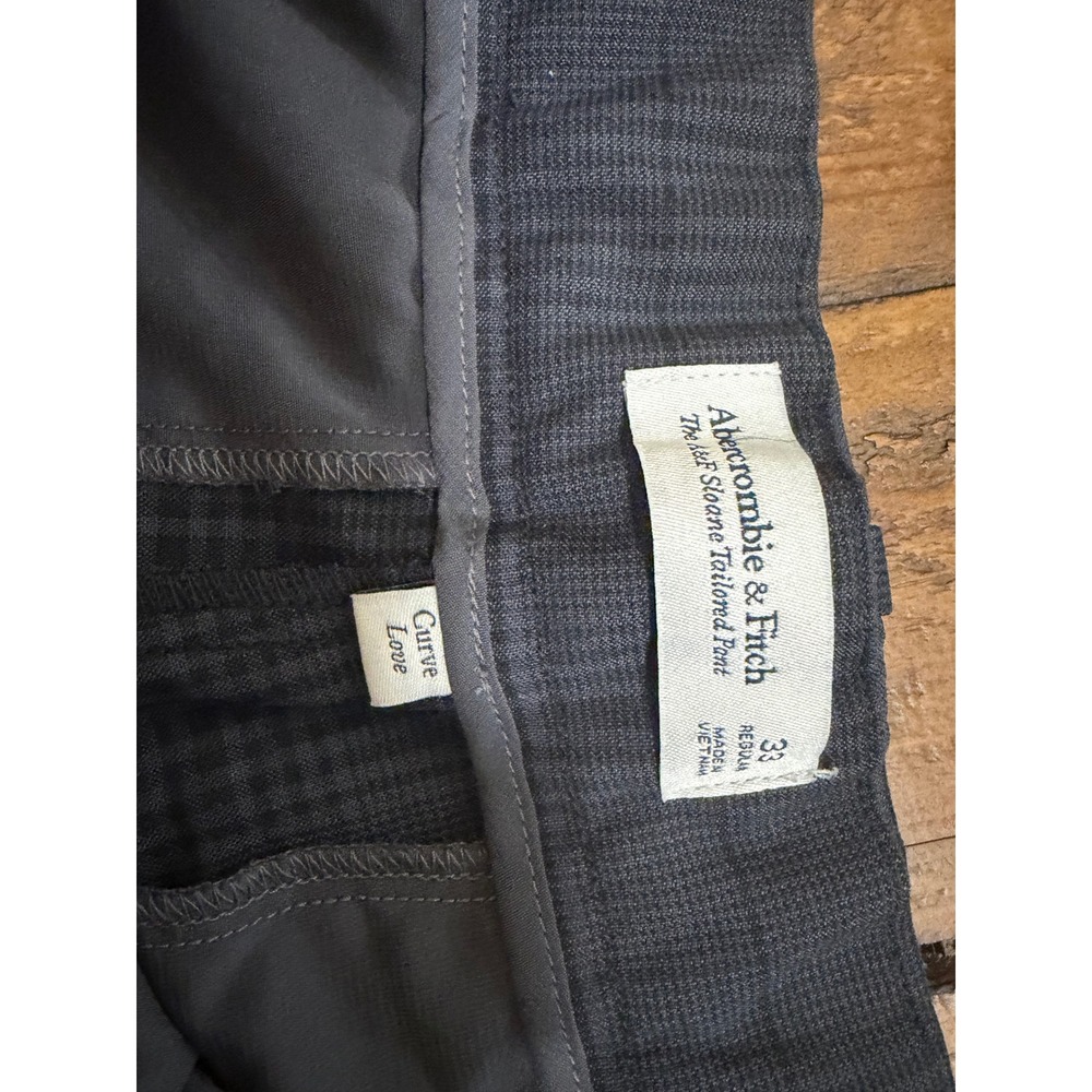 NWT Abercrombie & Fitch Sloane Tailored Pant Grey Plaid Ultra High Wide Leg 33 - Picture 11 of 11